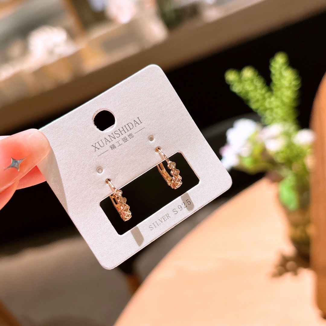 925 Silver Ear Cuffs Playful Office Gold