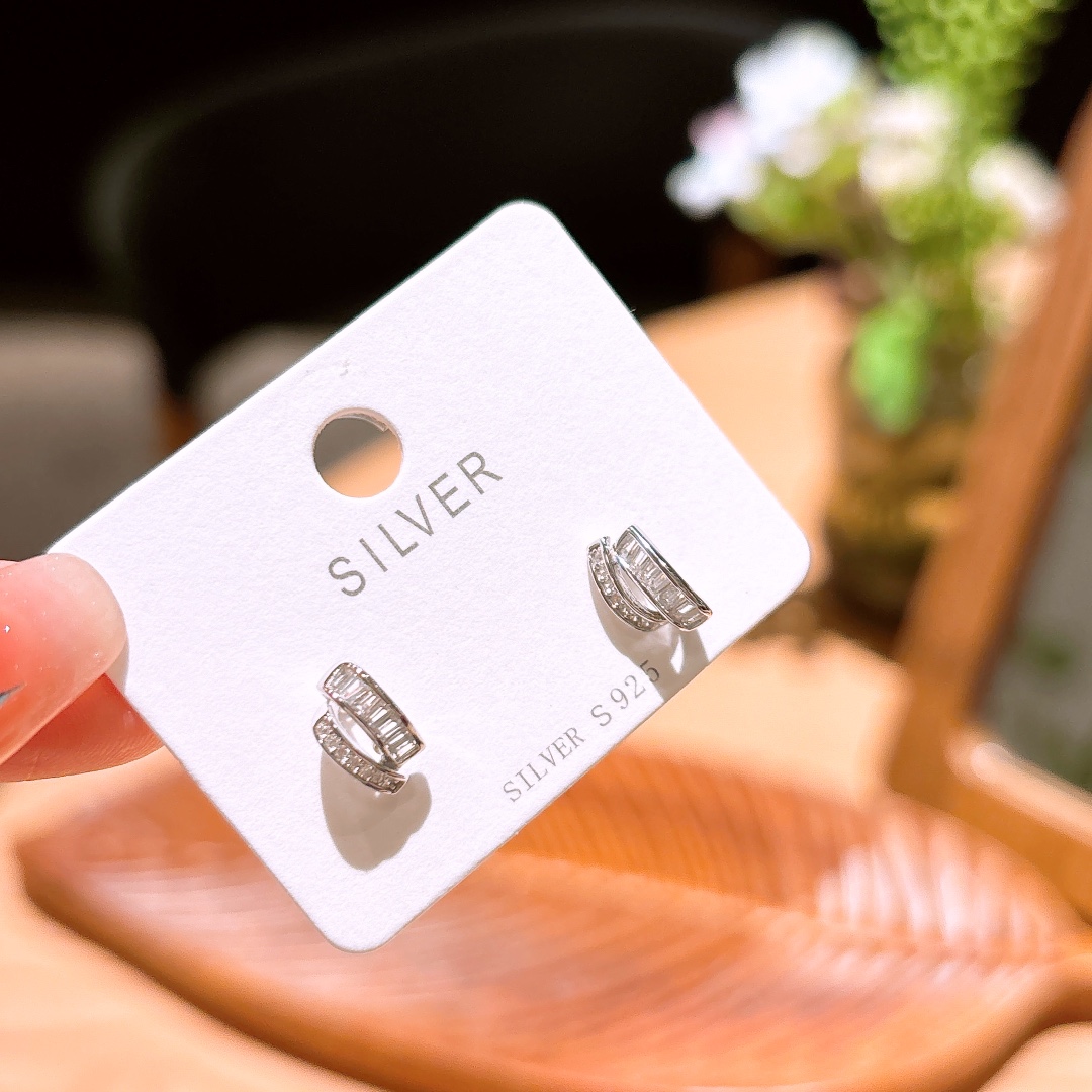 High Polish Silver Earrings Vintage Workplace Silver