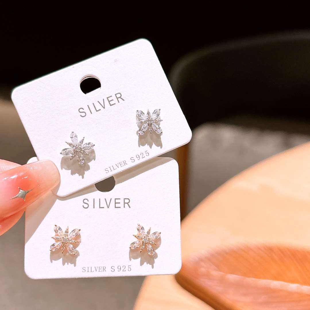 S925 Sterling Silver Earrings French Wedding Gold