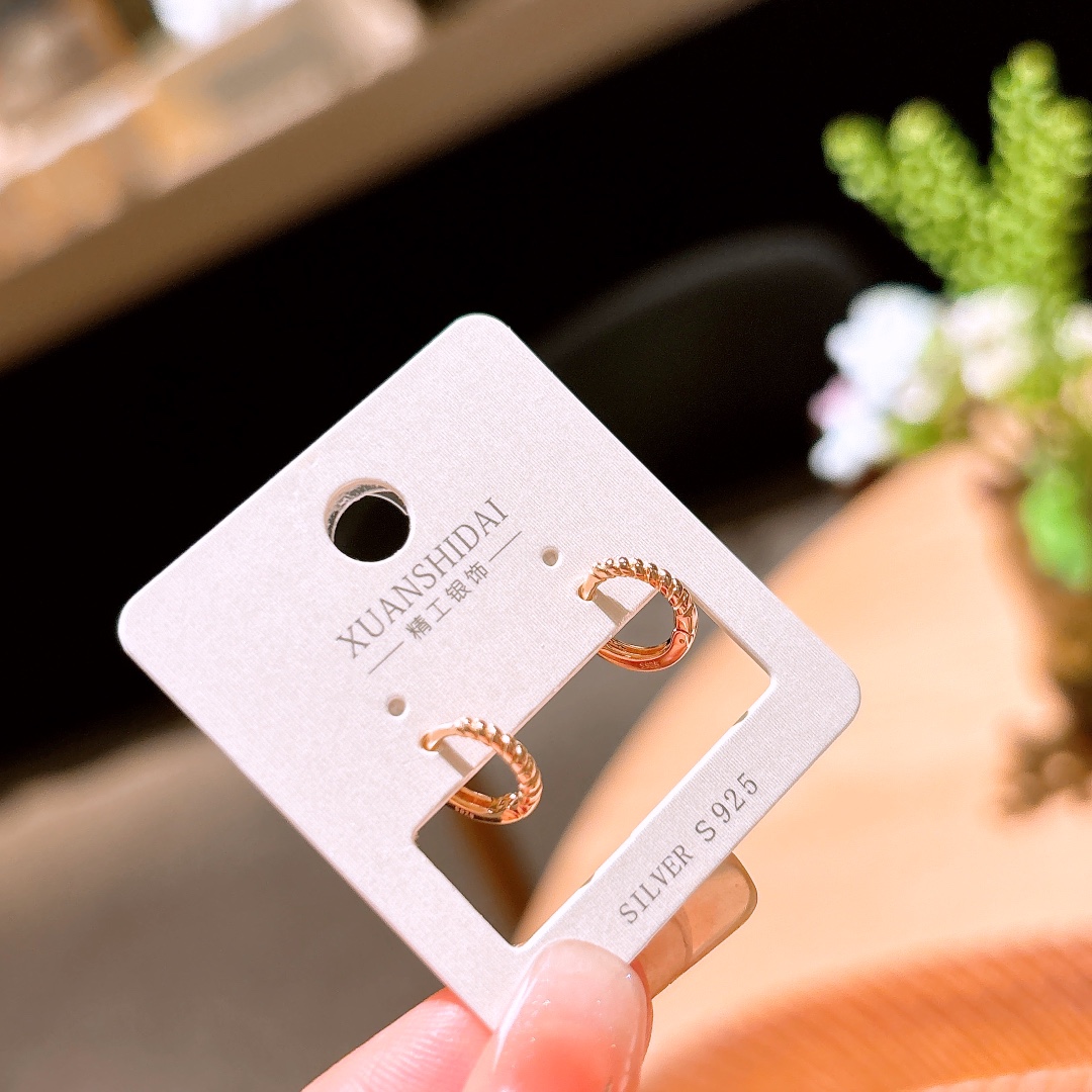 S925 Sterling Silver Ear Cuffs Vintage Everyday Wear Silver