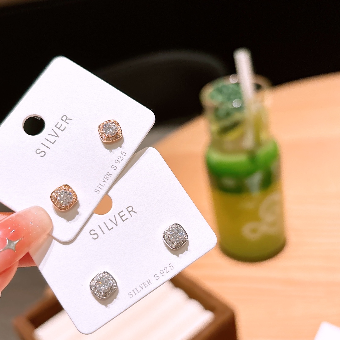 925 Silver Earrings Dainty Graduation Gold