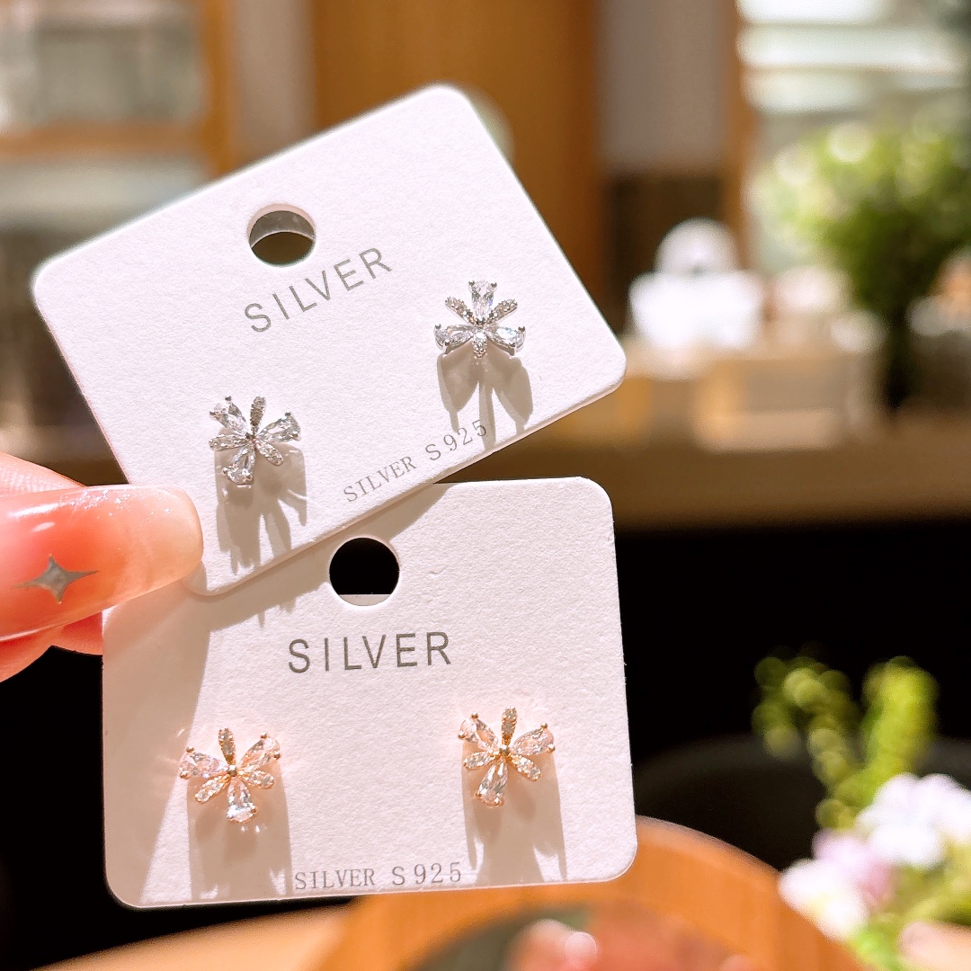 S925 Sterling Silver Earrings Sweet Date Night Gold