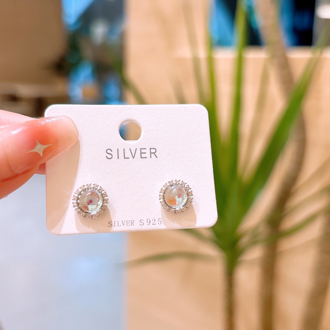 Fine Silver Earrings Ins Style Banquet Silver