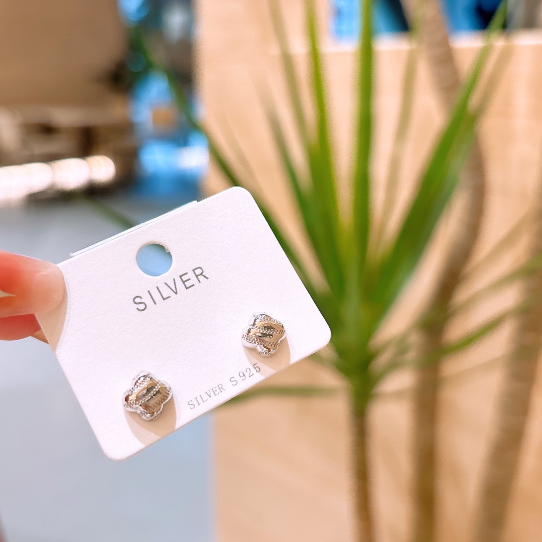 Fine Silver Earrings Korean Style Office Silver