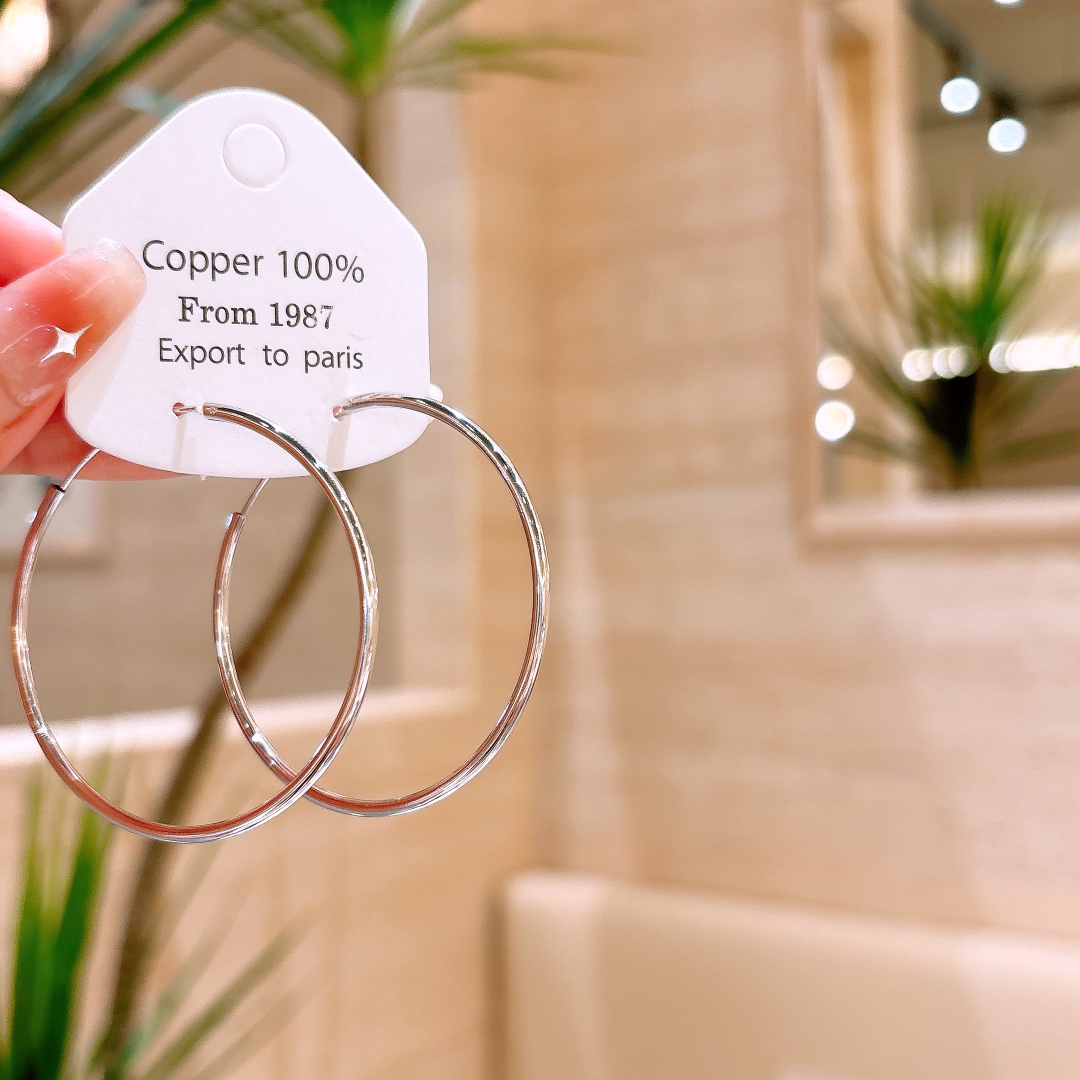 S925 Sterling Silver Hoop Earrings Girly Housewarming Silver