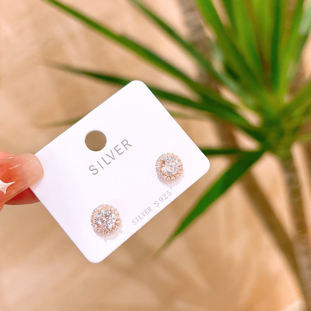 S925 Sterlingsilber Ohrringe Süß Verlobung Gold