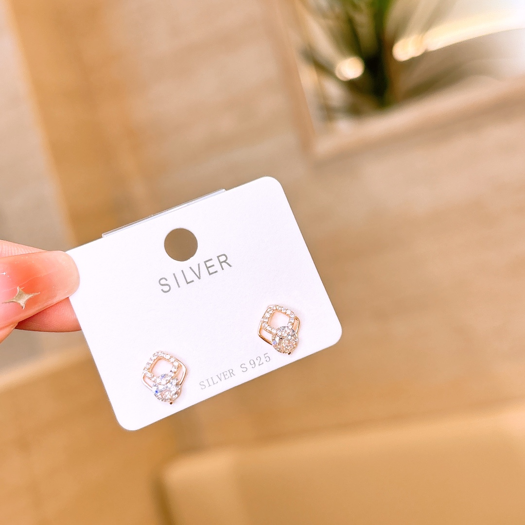 Hochglanzpoliertes Silber Ohrringe Elegant Reise Gold