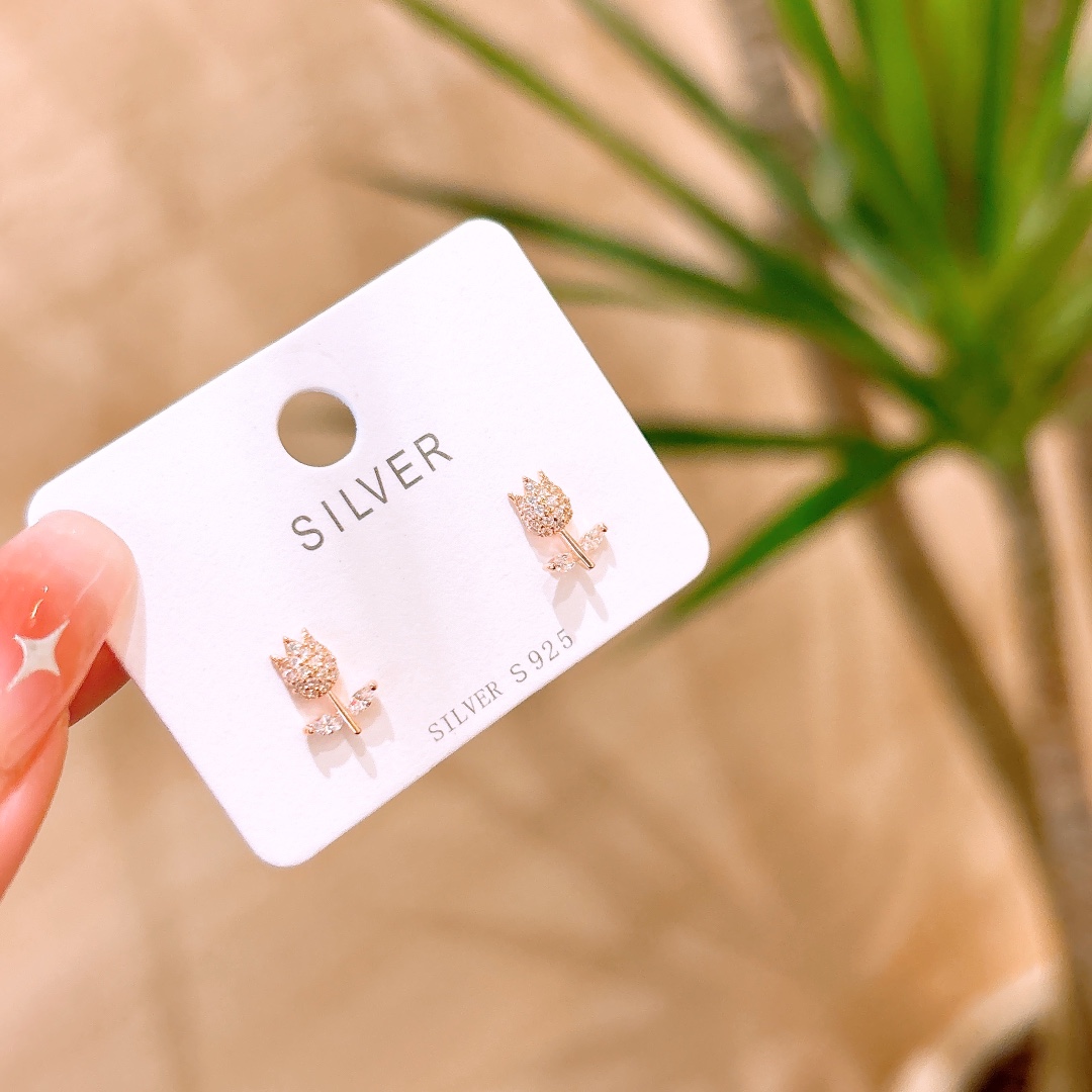 925 Silver Earrings Premium Proposal Gold