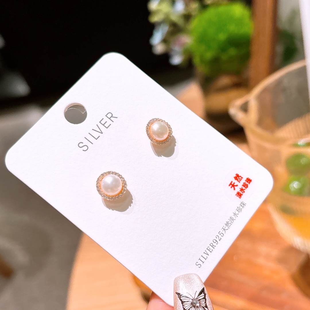 Nickel Free Silver Freshwater Pearl Studs Pure Gift for Her Silver