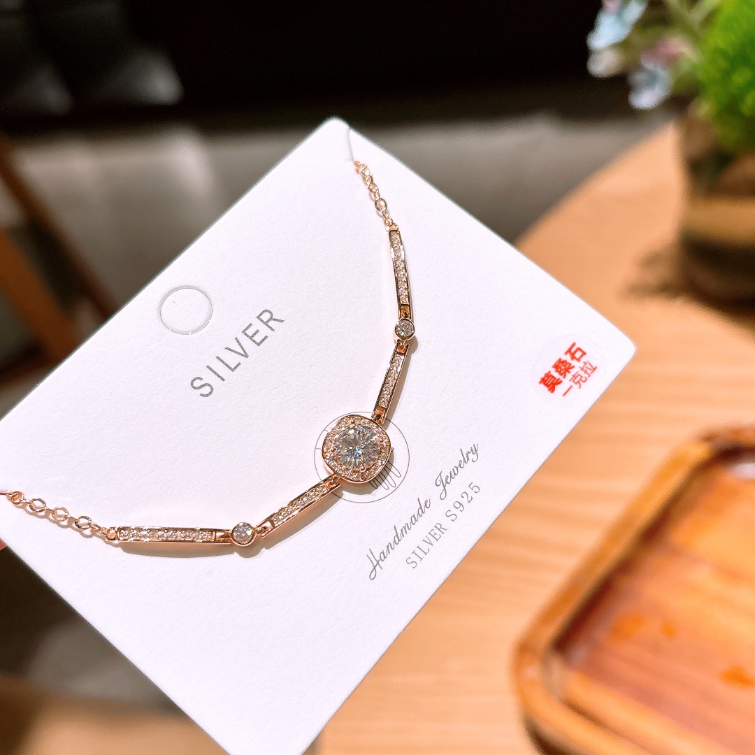 Low Allergy Silver Moissanite Bracelet Forest Office Silver