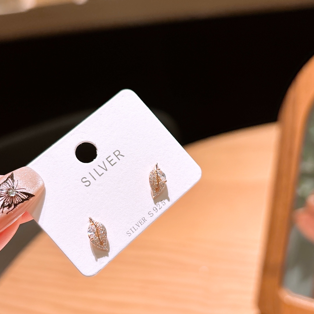 Nickel Free Silver Earrings Light Luxury Christmas Gold