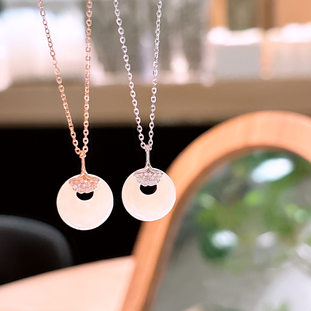 Fine Silver Hetian Jade Necklace Ethereal Teacher's Day Gold