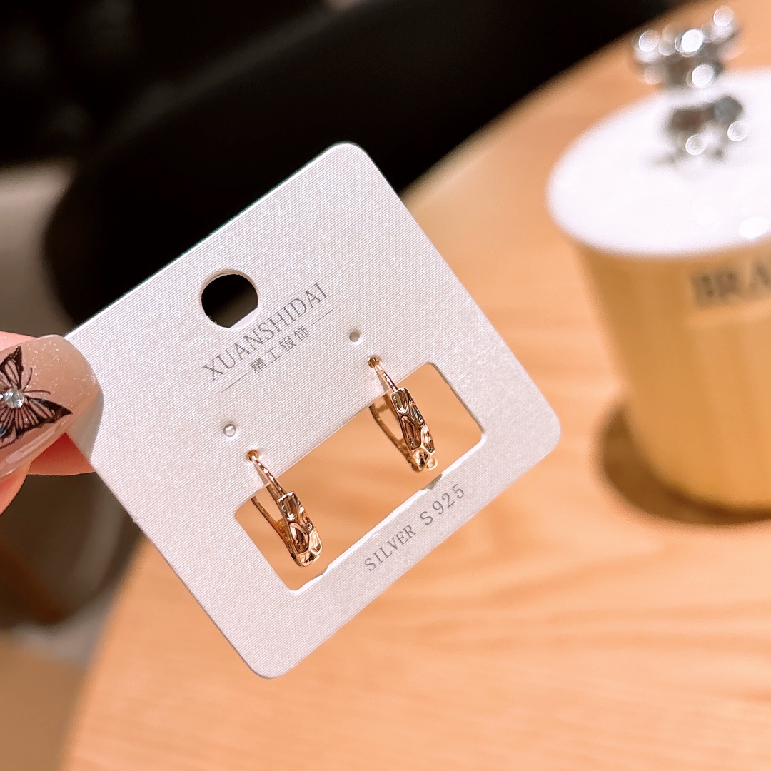 S925 Sterling Silver Ear Cuffs Forest Party Gold