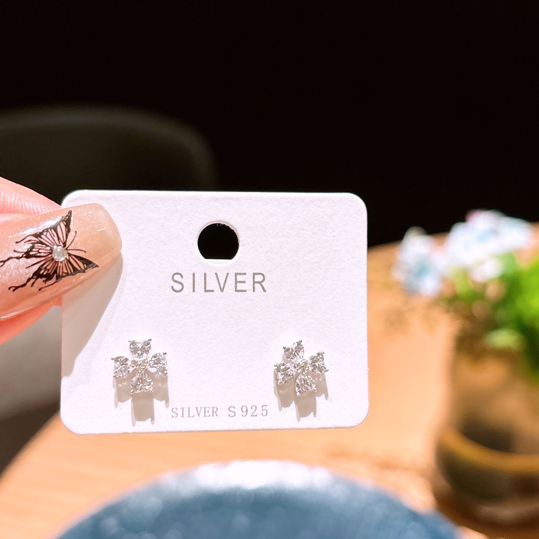 Allergiearmes Silber Ohrringe Süß Hochzeit Gold