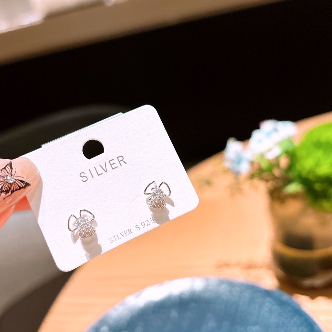 Solid Silver Earrings Sweet Birthday Gold