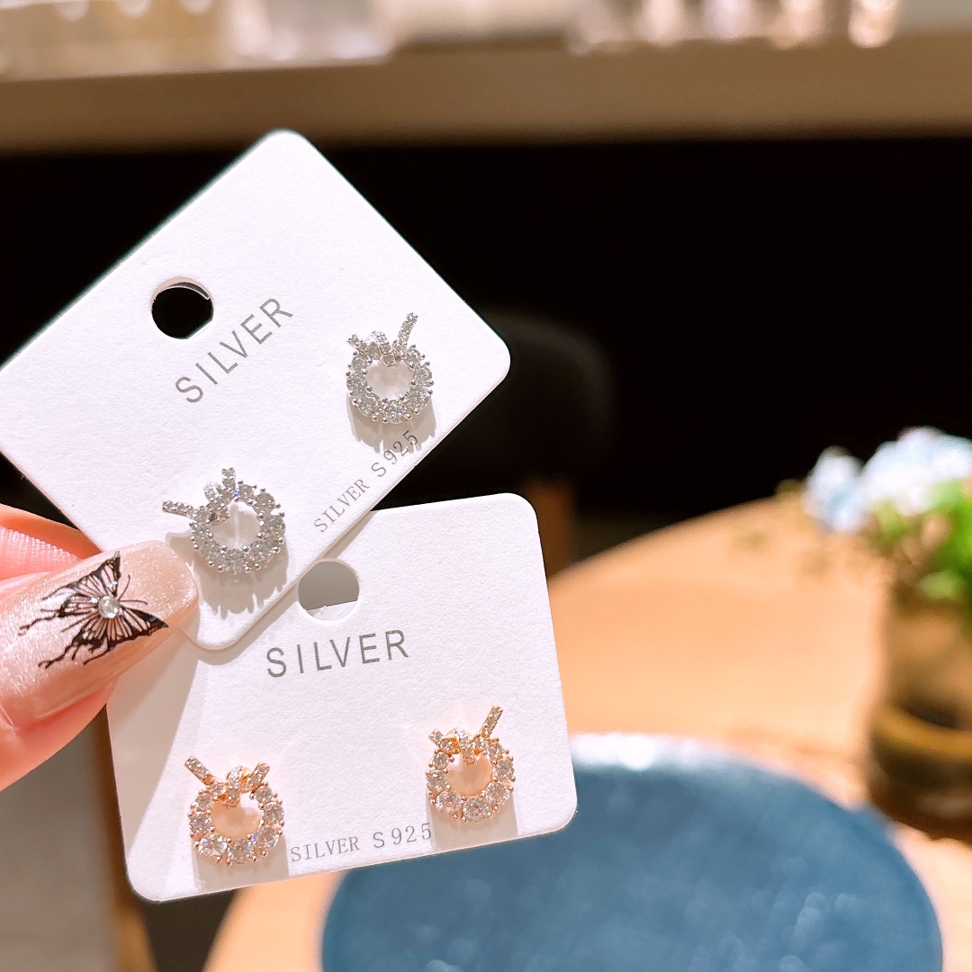 Solid Silver Earrings Pure Party Gold