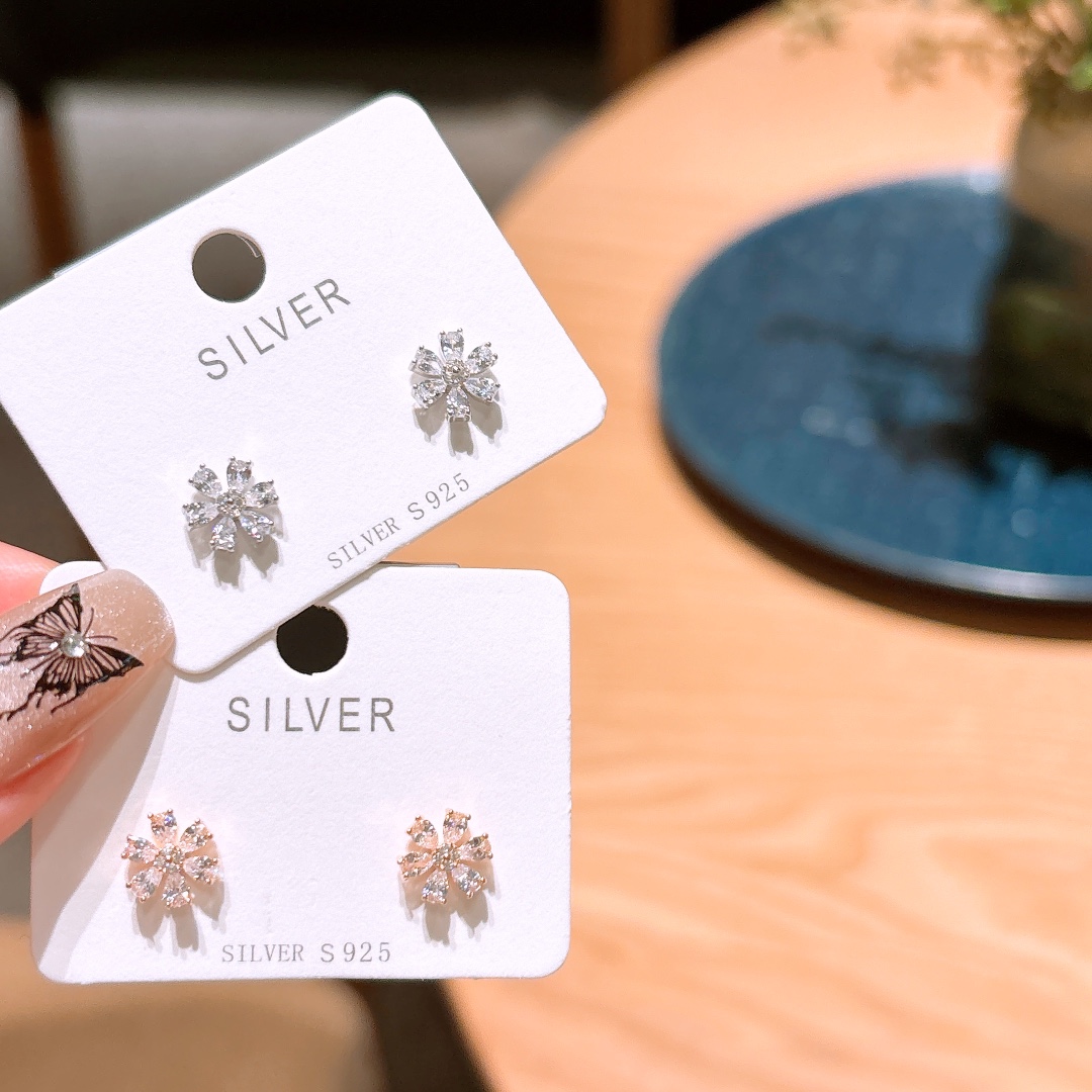 Solid Silver Earrings French Bestie Gift Silver