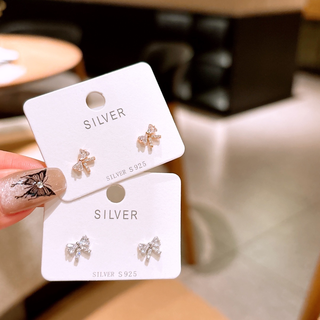 High Polish Silver Earrings Ins Style Birthday Gold