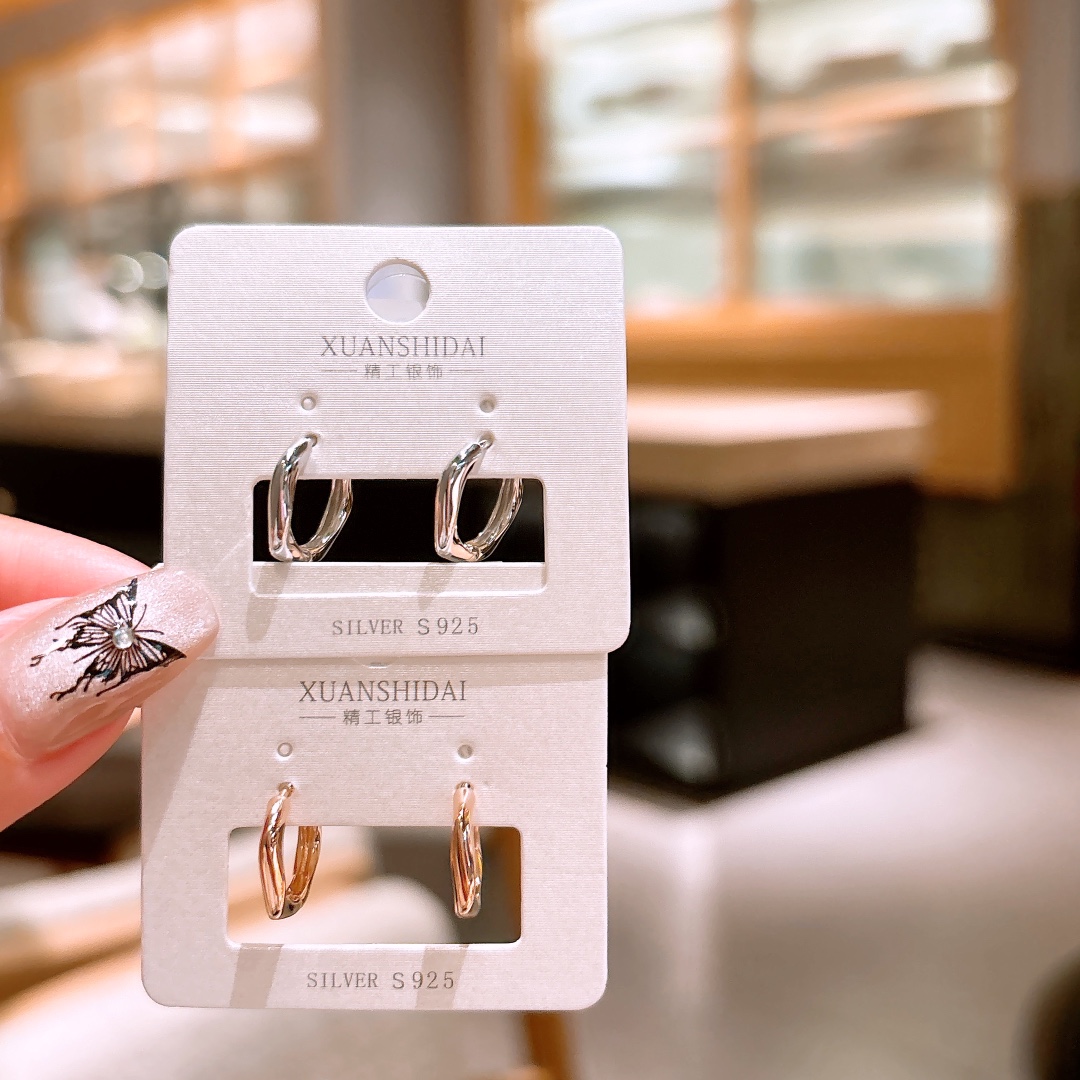 S925 Sterling Silver Ear Cuffs Premium Mother's Birthday Gold