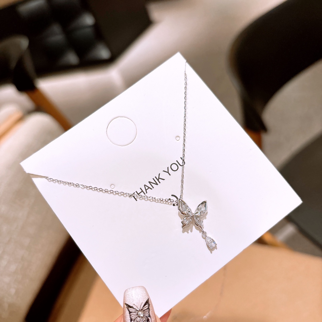 Hochglanzpoliertes Silber Kette Koreanischer Stil Geschenk für beste Freundin