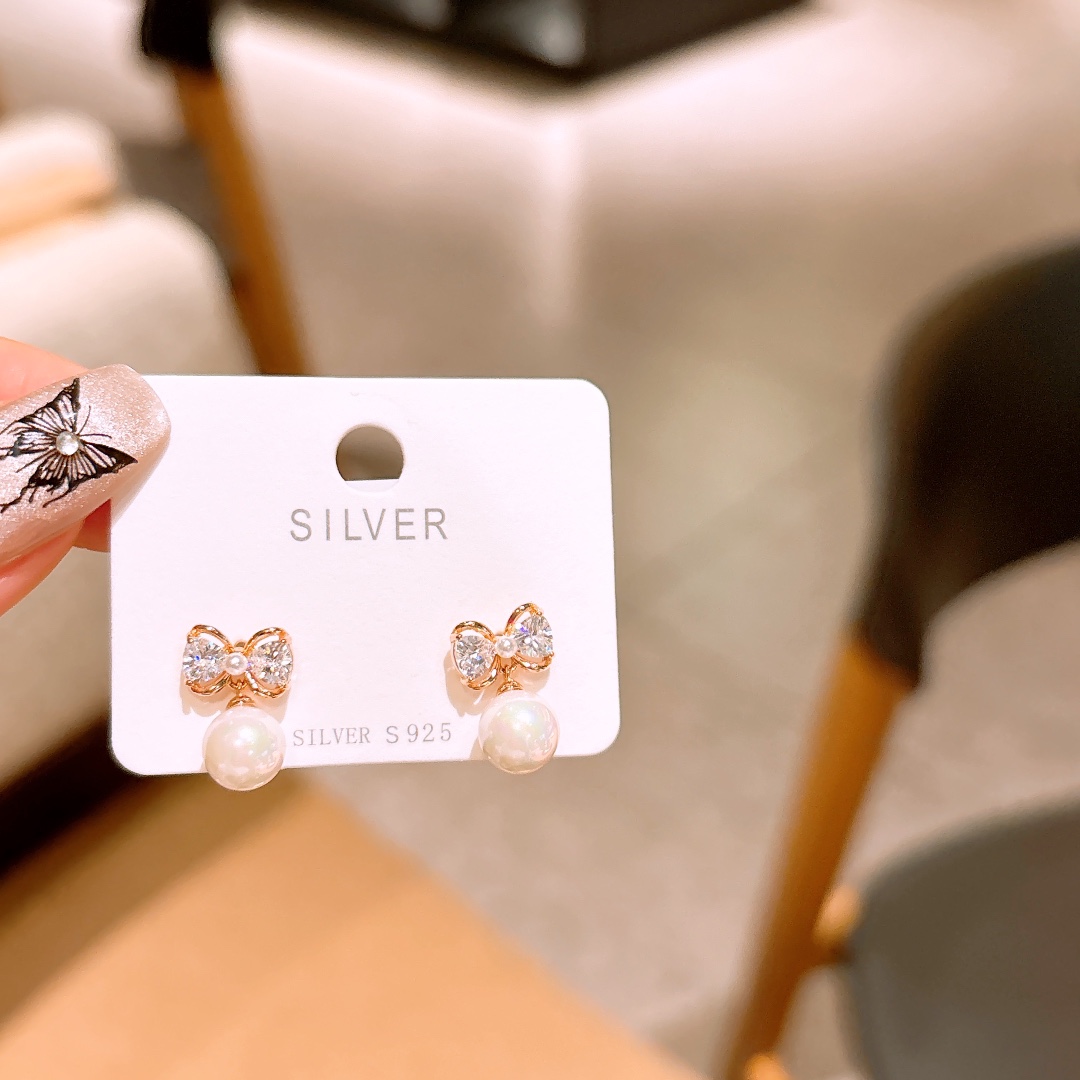 Solid Silver Earrings Elegant Wedding Favor Silver