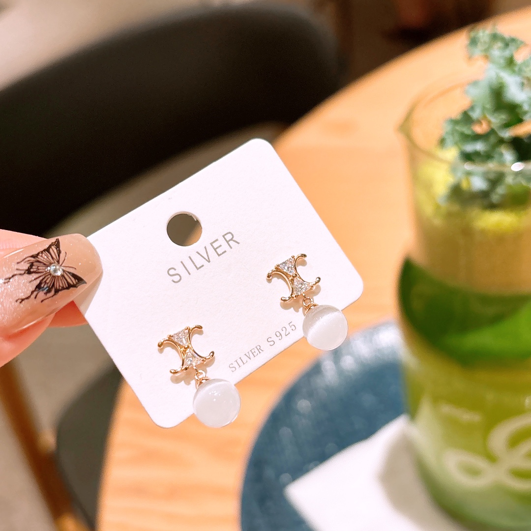 Low Allergy Silver Earrings Ins Style Mother's Day Gold