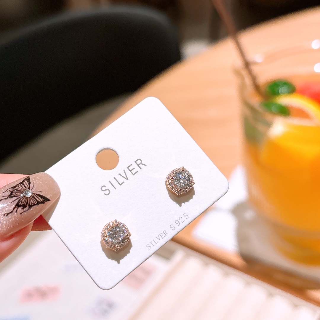 Solid Silver Earrings Sweet Mother's Day Gold