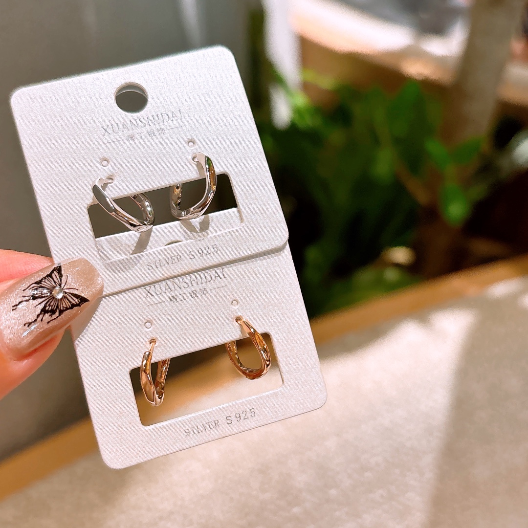 Nickel Free Silver Ear Cuffs Korean Style Everyday Wear Gold