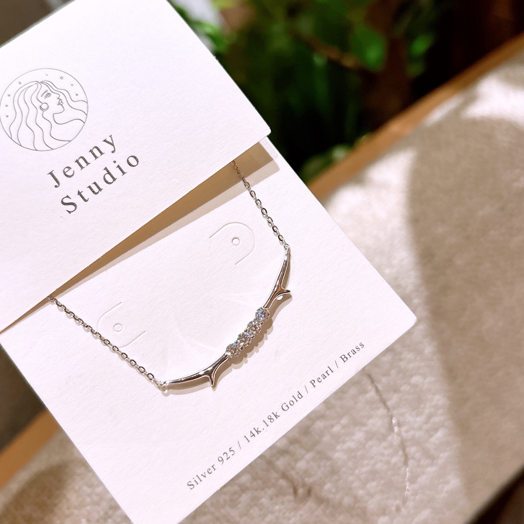 925 Silver Necklace Gentle Confession Gold