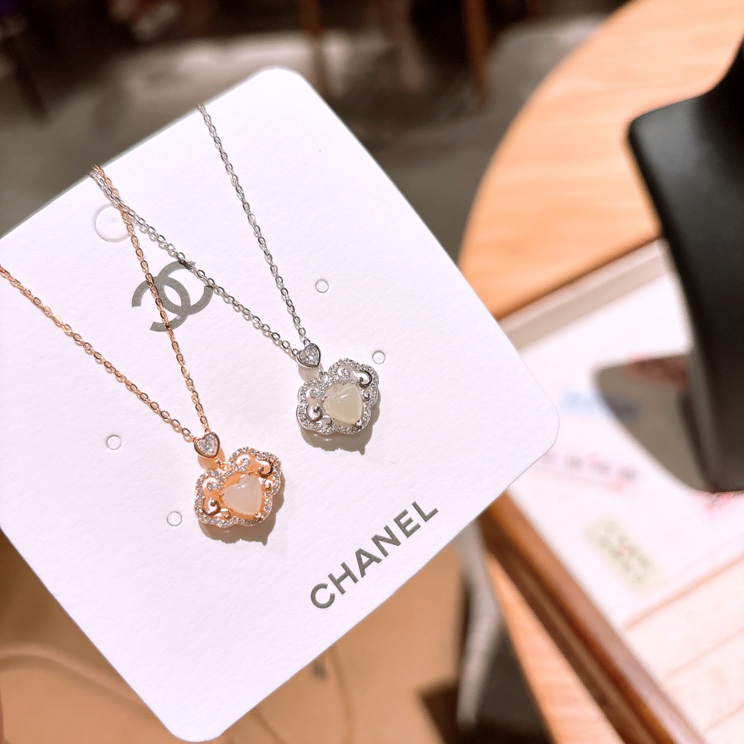 925 Silver Hetian Jade Necklace French New Year Gold