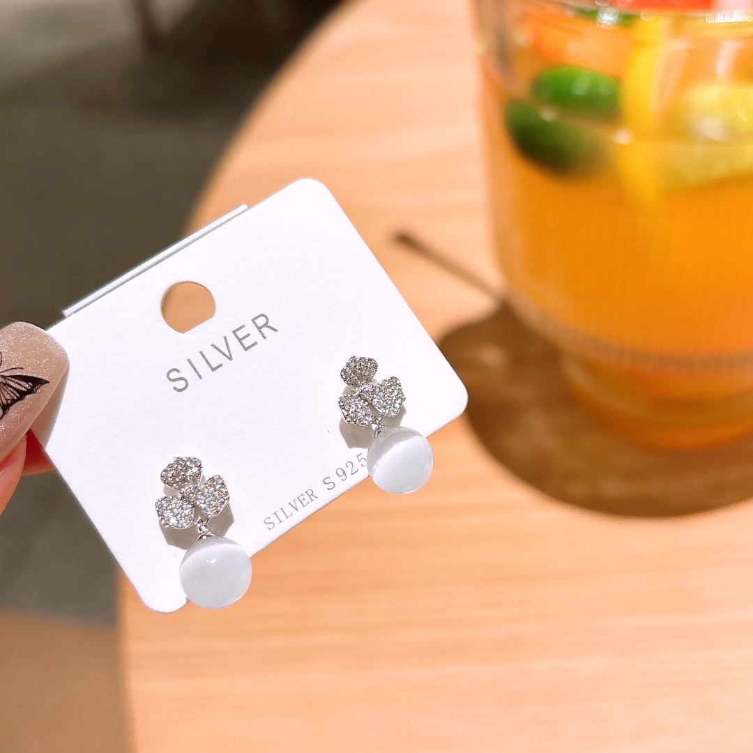 Solid Silver Earrings French Gift for Her Gold