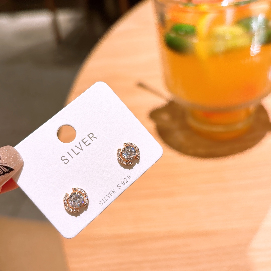 Low Allergy Silver Earrings Korean Style Valentine's Day Gold