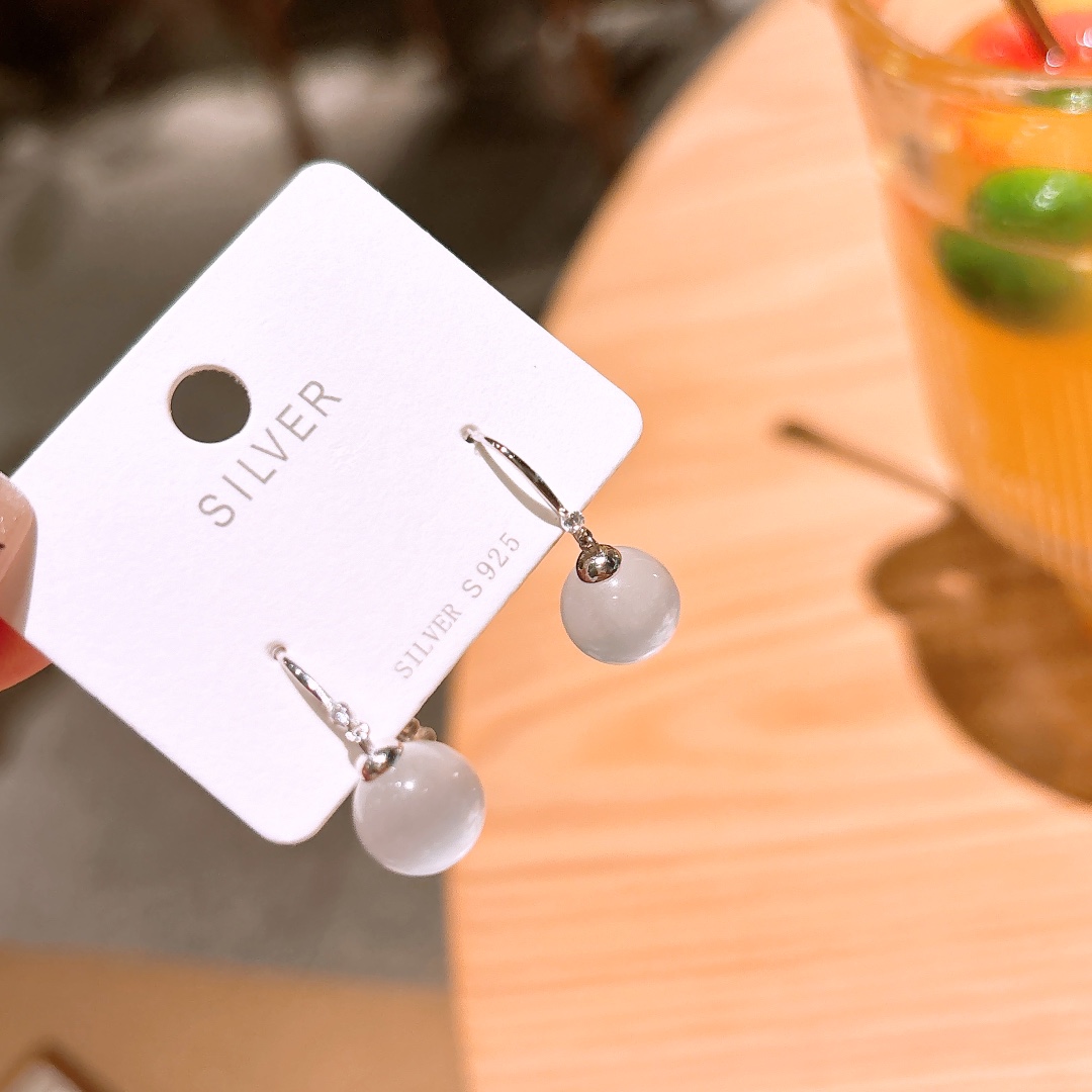 Low Allergy Silver Drop & Thread Earrings French Proposal Gold