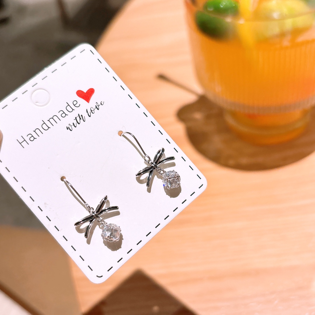 Solid Silver Drop & Thread Earrings Artistic Wedding Silver