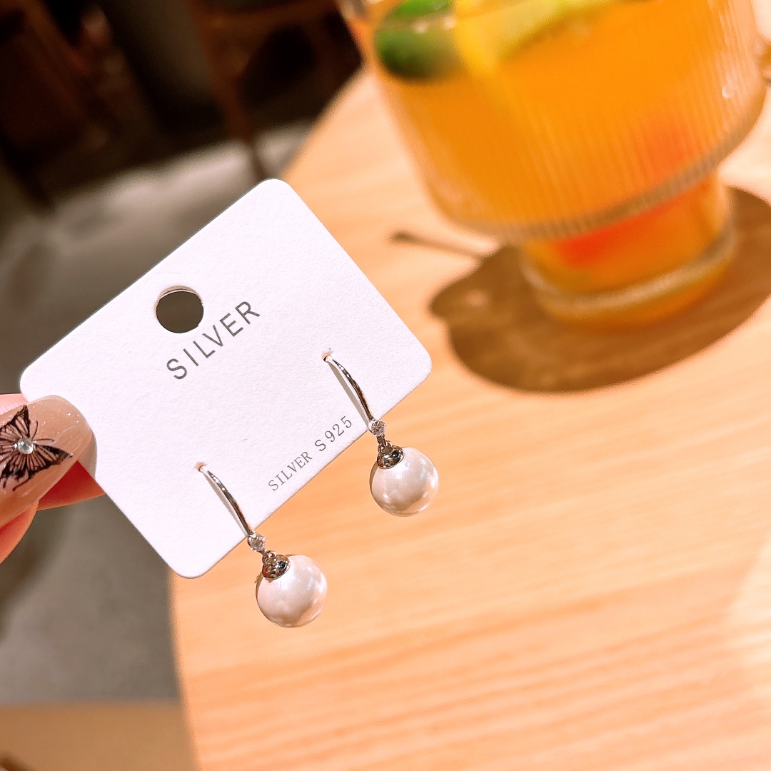 ミニマリスト低アレルギー銀ドロップ＆スレッドイヤリングシルバー 日常使い