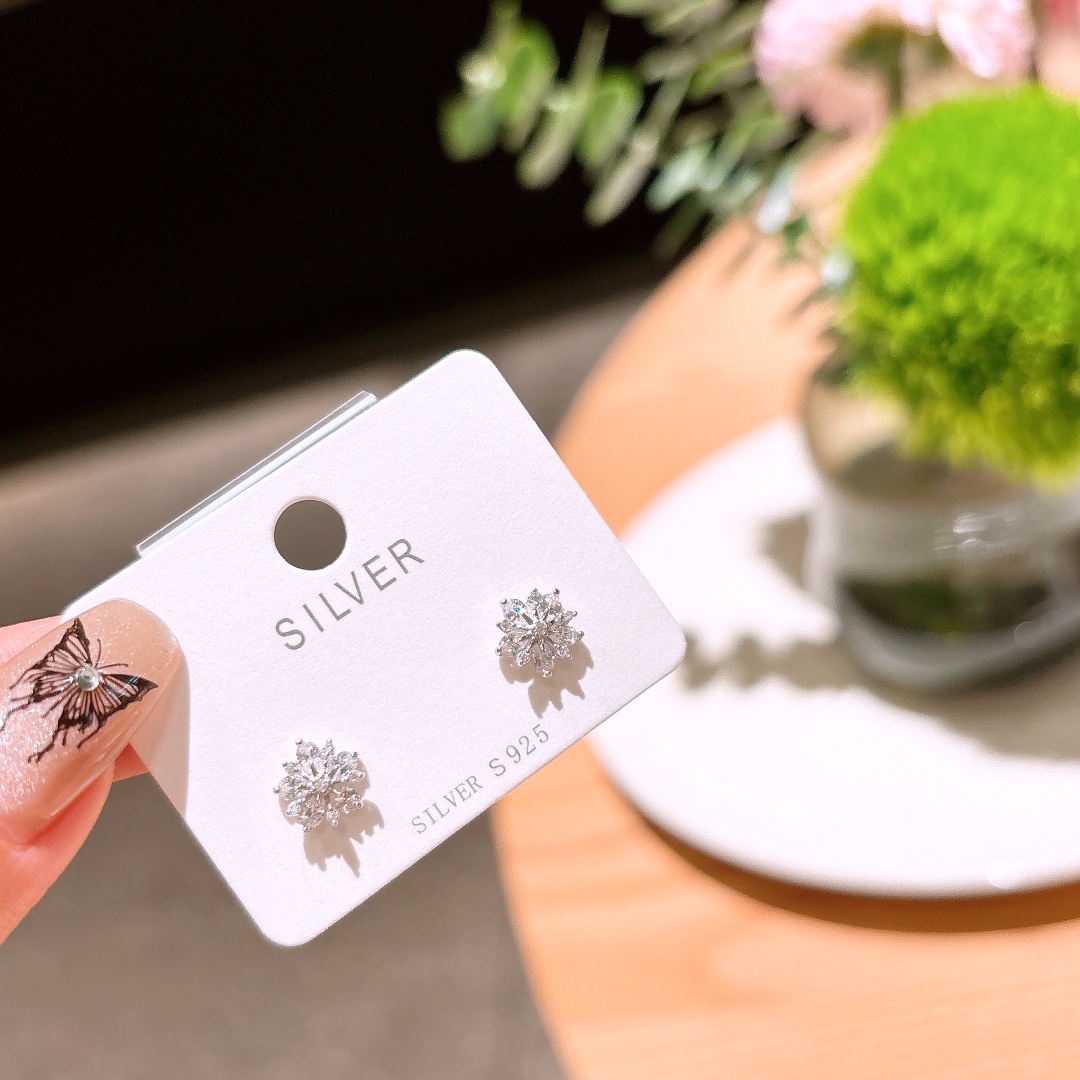 S925 Sterlingsilber Ohrringe Verspielt Arbeitsplatz Gold