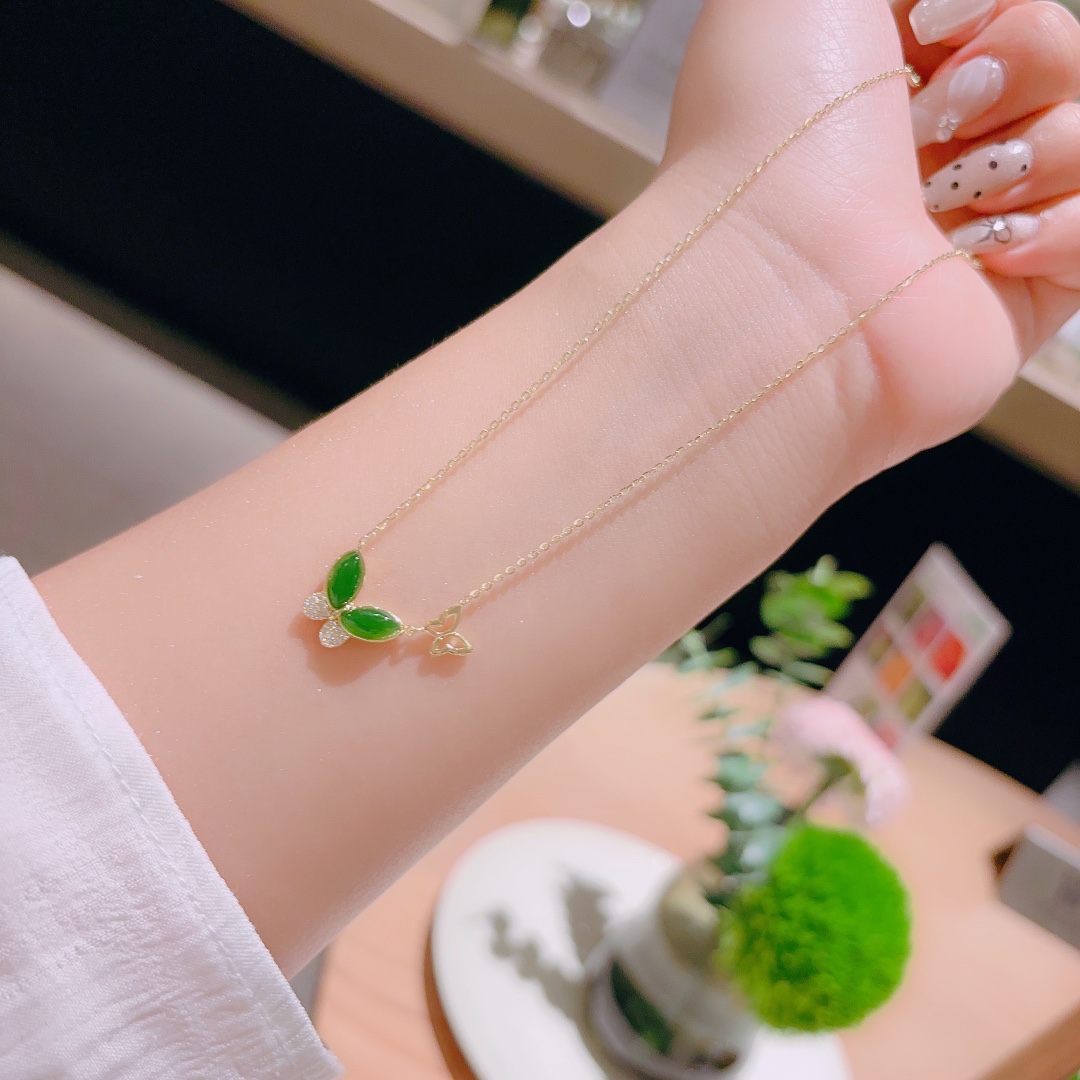 High Polish Silver Jasper Necklace Vintage Gift for Her Silver