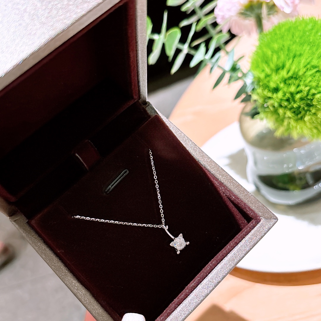 Fine Silver Moissanite Necklace Sweet & Cool Engagement Silver