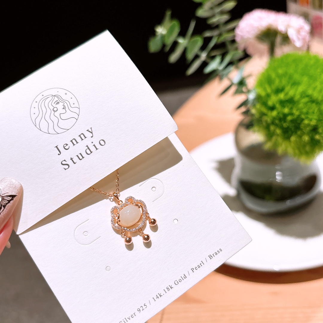 Hypoallergenic Silver Hetian Jade Necklace Minimalist Father's Day