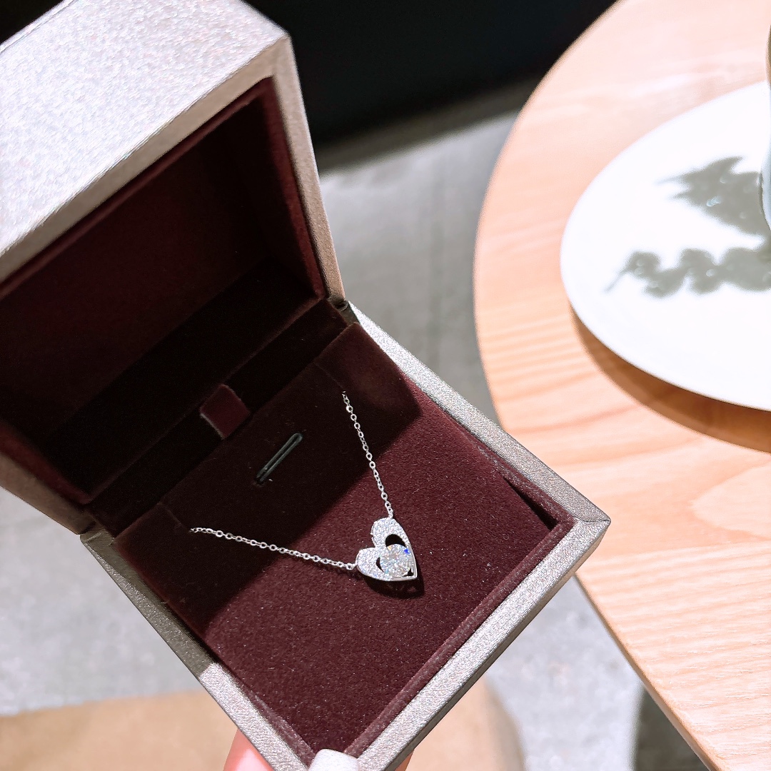 925 Silver Moissanite Necklace Ins Style Banquet Gold