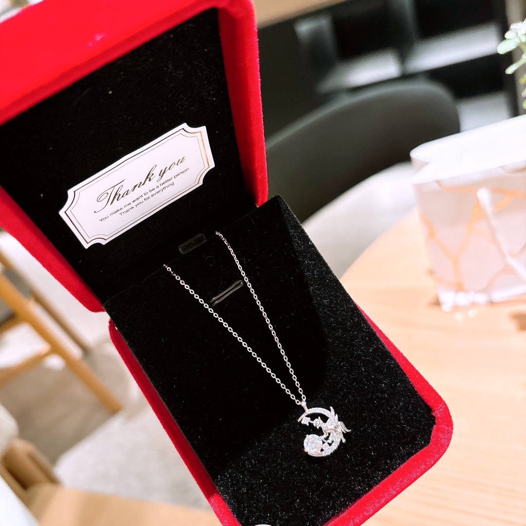 Solid Silver Moissanite Necklace Unique Father's Day Gold