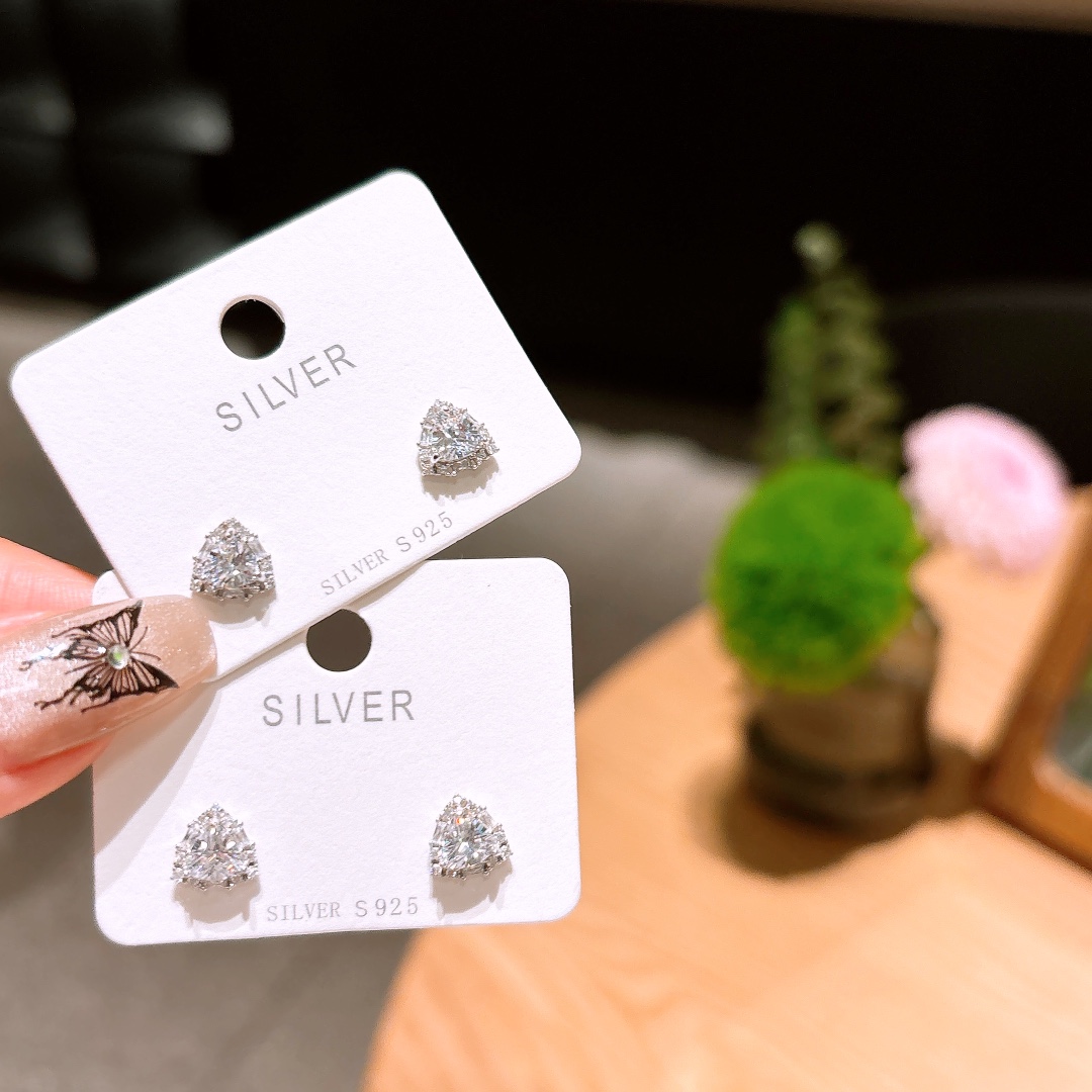 Solid Silver Earrings Soft Wedding Registration Silver