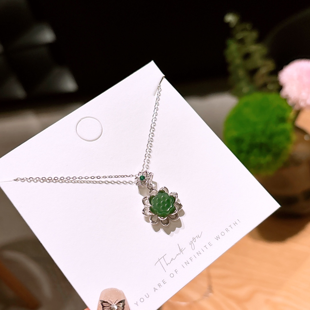 925 Silver Jasper Necklace Girly Travel Gold