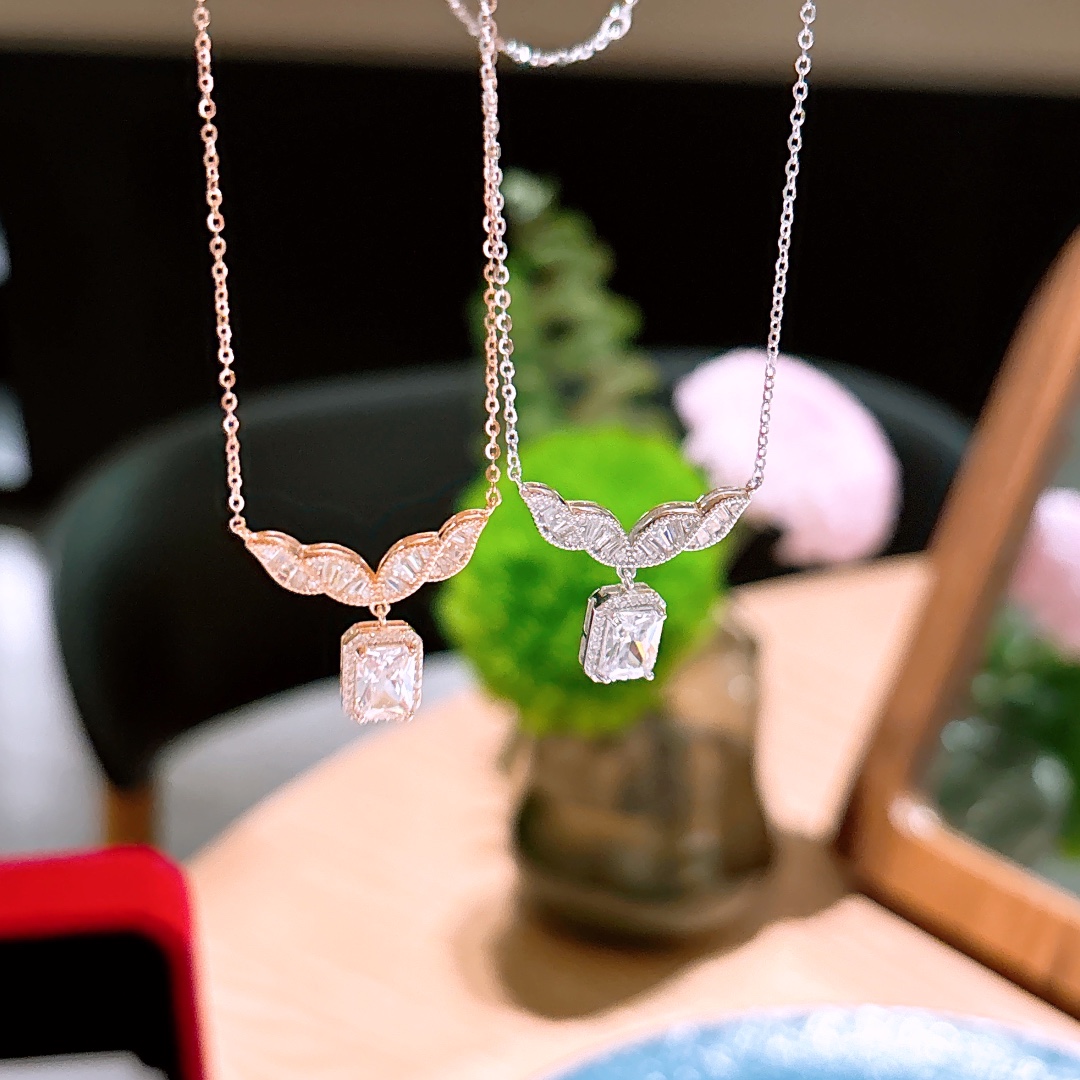 925 Silver Necklace Light Luxury Office Gold