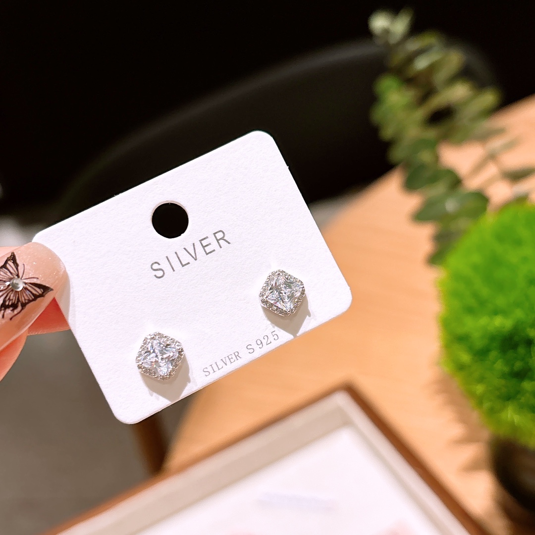 S925 Sterling Silver Earrings Precision Wedding Favor Silver