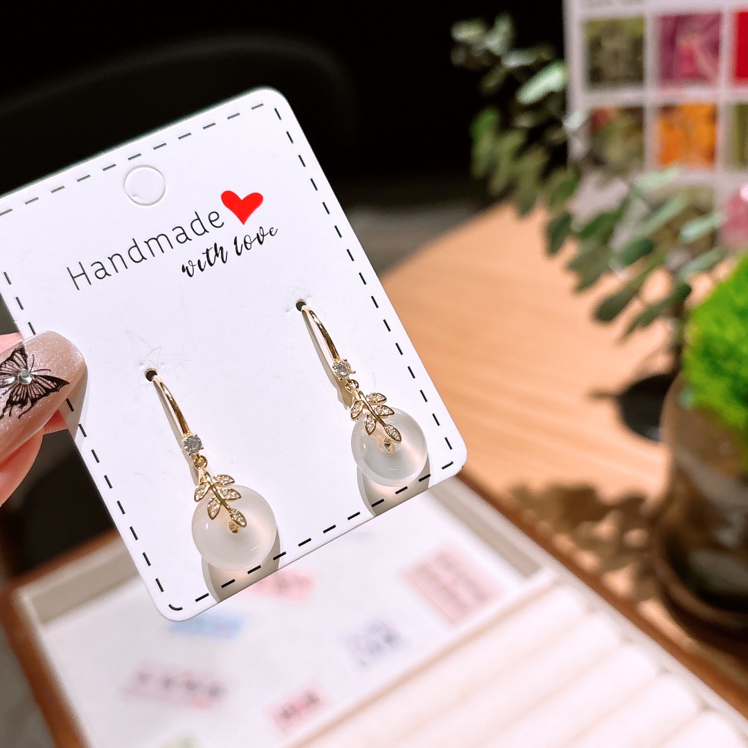 S925 Sterling Silver Drop & Thread Earrings Forest Self-love Gold