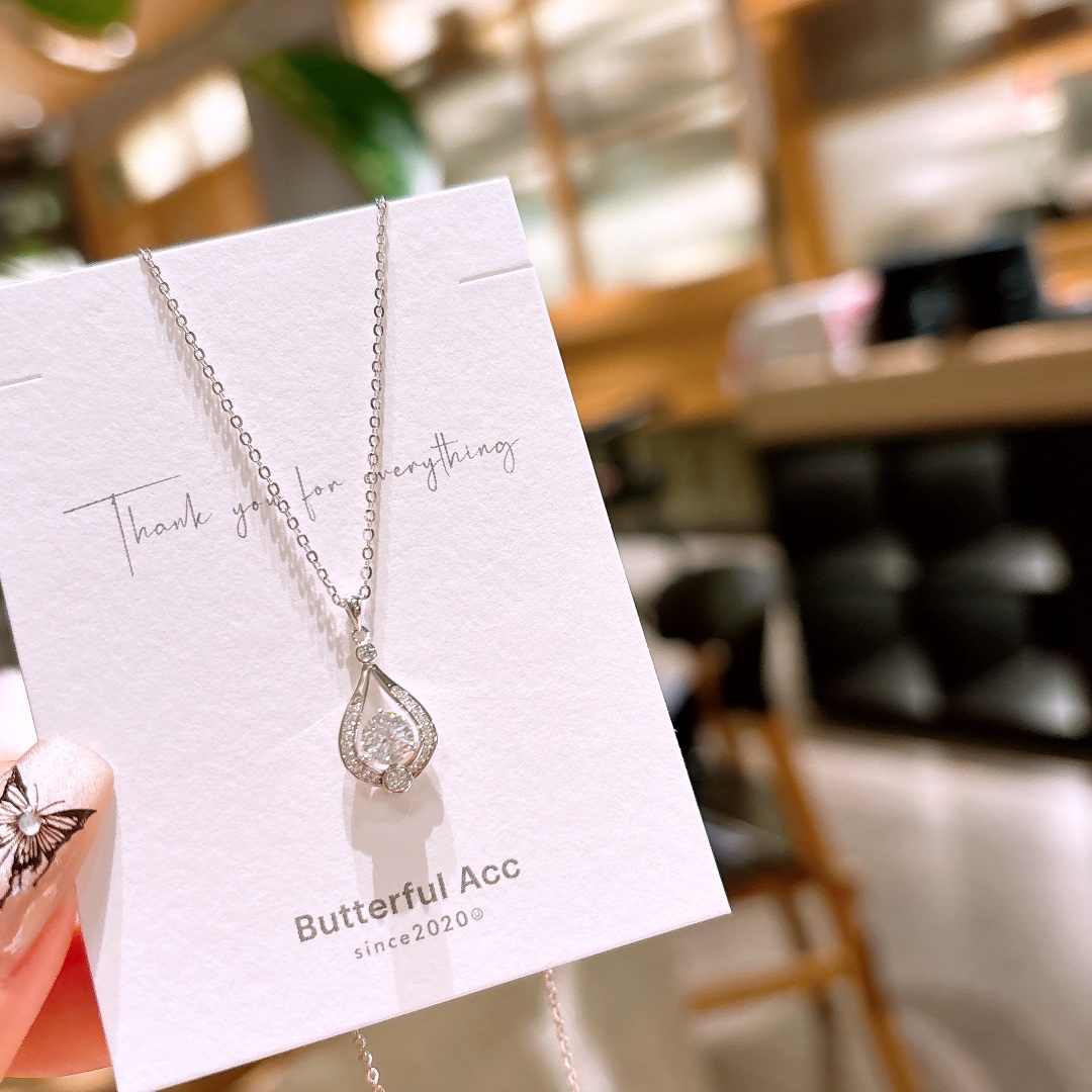 甘辛S925スターリングシルバーモアッサナイトネックレスゴールド プロポーズ