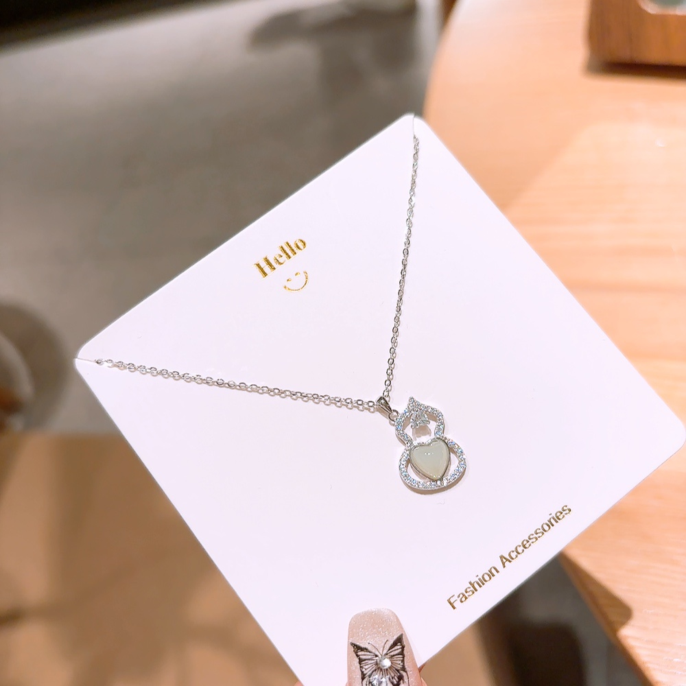 S925 Sterling Silver Hetian Jade Necklace Minimalist Self-love Silver