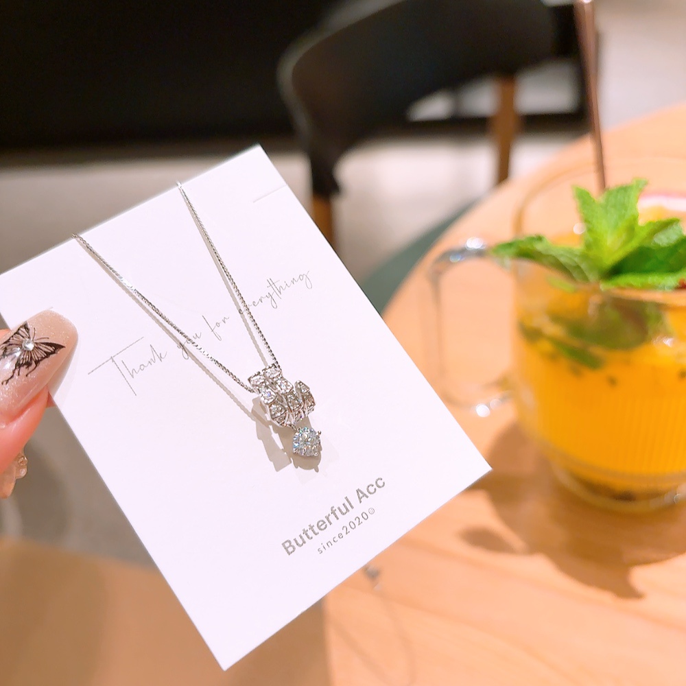 Solid Silver Moissanite Necklace Cute Engagement Gold