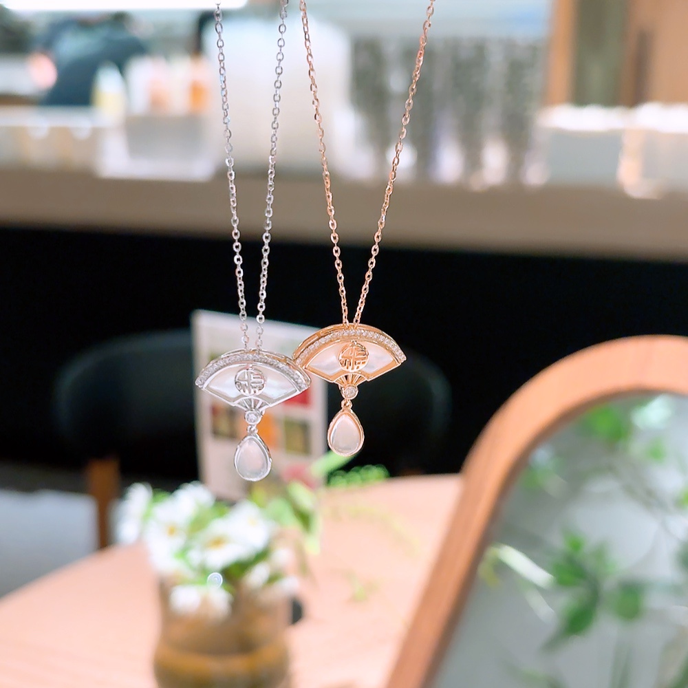 S925 Sterling Silver Necklace Elegant Spring Festival Silver